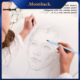 &lt;moonback&gt; ดินสอ ไร้หมึก น้ําหนักเบา พกพาง่าย พร้อมยางลบ สําหรับวาดภาพ เขียน บ้าน สํานักงาน โรงเรียน 12 ชิ้น