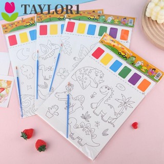 Taylor1 กระดาษระบายสี พร้อมสี และแปรง สําหรับเด็ก และผู้ใหญ่ DIY