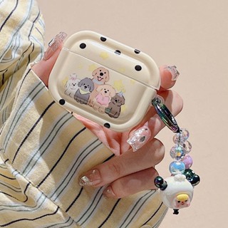 เคสหูฟังบลูทูธ ลายจุด สุนัข พร้อมพวงกุญแจ สําหรับ AirPods 3 Pro 2 AirPod 1 2 Pro2