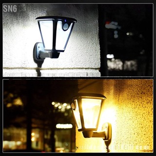 SN6 Motion Sensor Solar Wall Light Waterproof Bright Landscape Lamp for Courtyard Garden Pool