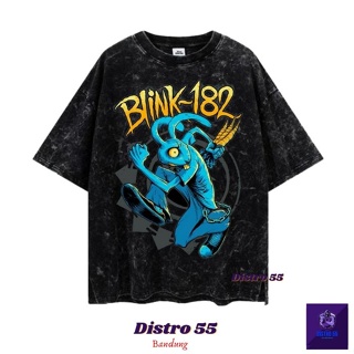 เสื้อยืดอินเทรนด์ผู้ชายอินเทรนด์ผู้หญิงเสื้อยืด พิมพ์ลายวง BAND BLINK-182 WASHING VINTAGE (เสื้อยืดซักผ้า ขนาดใหญ่) -11S