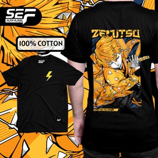 SEF APPAREL Anime Series 100% Cotton Unisex Black Zenitsu Demon slayer_03