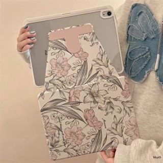 เคสแท็บเล็ต ลายดอกไม้ แบบเต็มจอ แบบสร้างสรรค์ สําหรับ Ipad รุ่น 10.2 360° เคส พร้อมที่ตั้งวาง สําหรับ Ipad 10th Mini 6 Ipad Air 2 Air 5 10.9 Pro 11 Ipad 7th 2022