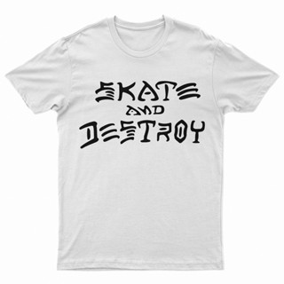 Gdpptsr231 เสื้อยืดแขนสั้น พิมพ์ลาย Thrasher Skate And Destroy Distro 30s สีขาว สําหรับผู้ชาย และผู้หญิง