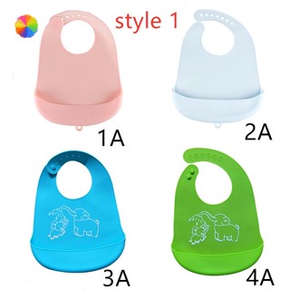 💕Silicone baby feeding bib/baby saliva pocket/rice bag/waterproof/super soft YUE