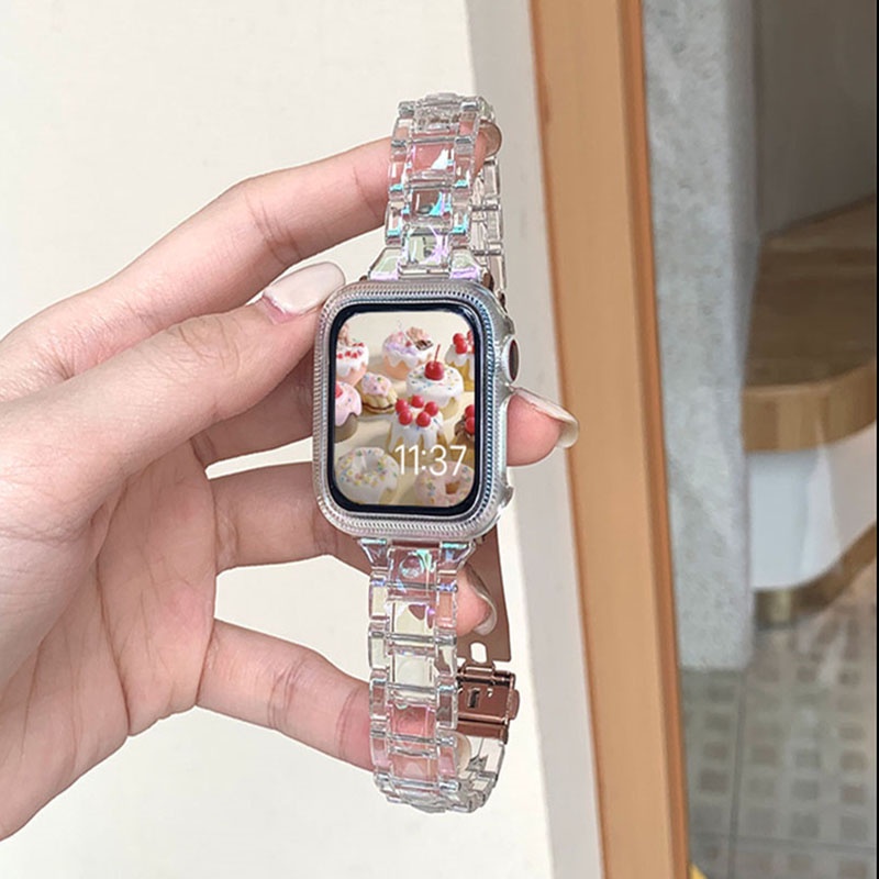สายนาฬิกาข้อมือเลเซอร์ใส สีรุ้ง แบบเปลี่ยน สําหรับ Huami Amazfit Bip Bip U Bip U Pro Bip 3 Bip Amazfit Active Smart Watch