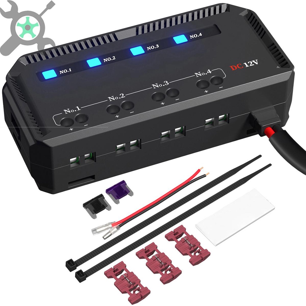 ชุดกล่องรีเลย์ฟิวส์ 12V 20A กันน้ํา พร้อมไฟแสดงสถานะ LED SHOPCYC1320