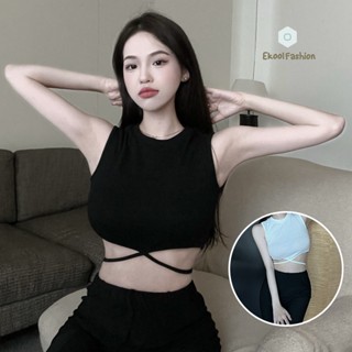 พร้อมส่ง เสื้อครอปแขนกุด Mini Crop ตัวสั้น น่ารักๆ เสื้อครอปแฟชั่น