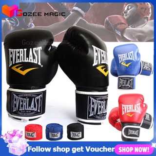 EVERLAST ถุงมือชกมวยไทย มวยไทย แบบมืออาชีพ สําหรับผู้ใหญ่ 6 8 10 12 14 ออนซ์