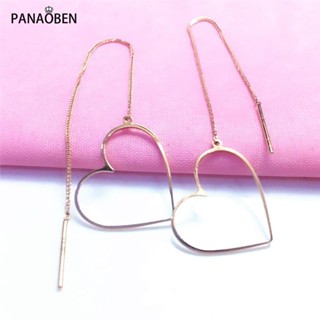 Panaoben♥ ต่างหูชุบทอง 14K รูปหัวใจ สีม่วง 585 สไตล์คลาสสิก เรียบง่าย เครื่องประดับ สําหรับผู้หญิง ต่างหูแฟชั่น ต่างหูทอง ต่างหูเงินแท้ ต่างหูคริสมาสต์