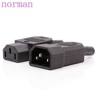 Norman ปลั๊กซ็อกเก็ตเชื่อมต่อ 3 Pin Iec Female &amp; Male 10A 250V Rewirable C13 C14 / หลากสี