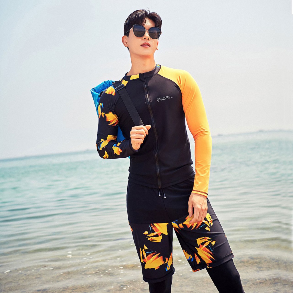 ชุดว่ายน้ําแขนยาว ป้องกันแดด แบบแห้งเร็ว แต่งซิป สําหรับผู้ชาย - รูปที่ 5
