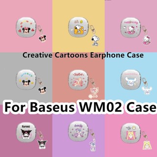 พร้อมส่ง! เคสหูฟัง แบบนิ่ม ลายการ์ตูนนักบินอวกาศ สําหรับ Baseus WM02 WM02