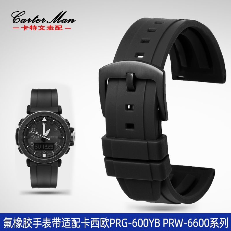 สายนาฬิกาข้อมือยางฟลูออรีน สําหรับ Casio PROTREK Series PRG-600YB PRG-650 PRW-6600