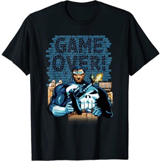 HUEเสื้อยืดแขนสั้น พิมพ์ลายอนิเมะ Punisher Game Over Pixelated 90s นําเข้า พรีเมี่ยม แฟชั่นสําหรับผู้ชาย และผู้หญิง 1 2