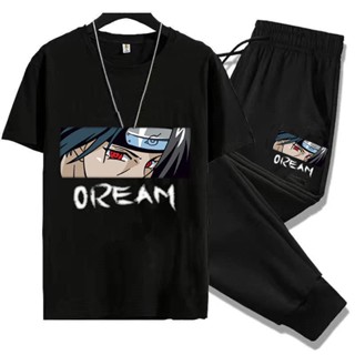 NEX✑☫▣ฤดูร้อน Naruto ชุดแขนสั้น Anime Mens Casual กีฬาเสื้อยืด Uchiha Itachi {# N