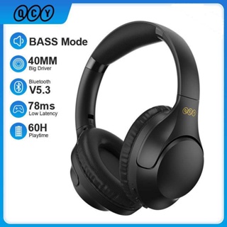 Qyc H2 ชุดหูฟังสเตอริโอไร้สาย บลูทูธ 5.3 BASS HIFI 78ms เวลาเล่น 60 ชั่วโมง