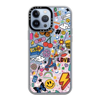 Casetify เคสโทรศัพท์มือถือแบบแข็ง มีทรายไหล ลายสติกเกอร์ สําหรับ iPhone 14 13 12 11 Pro Max Plus
