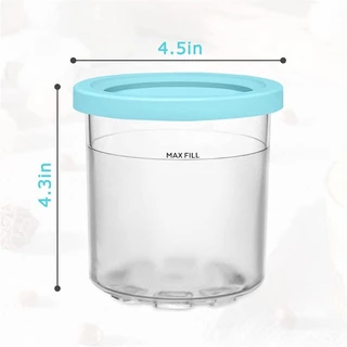 Yin 4 ชิ้น Ice Cream Maker เปลี่ยนขวดเก็บสําหรับ NINJA- CREAMI NC299AMZ NC300s