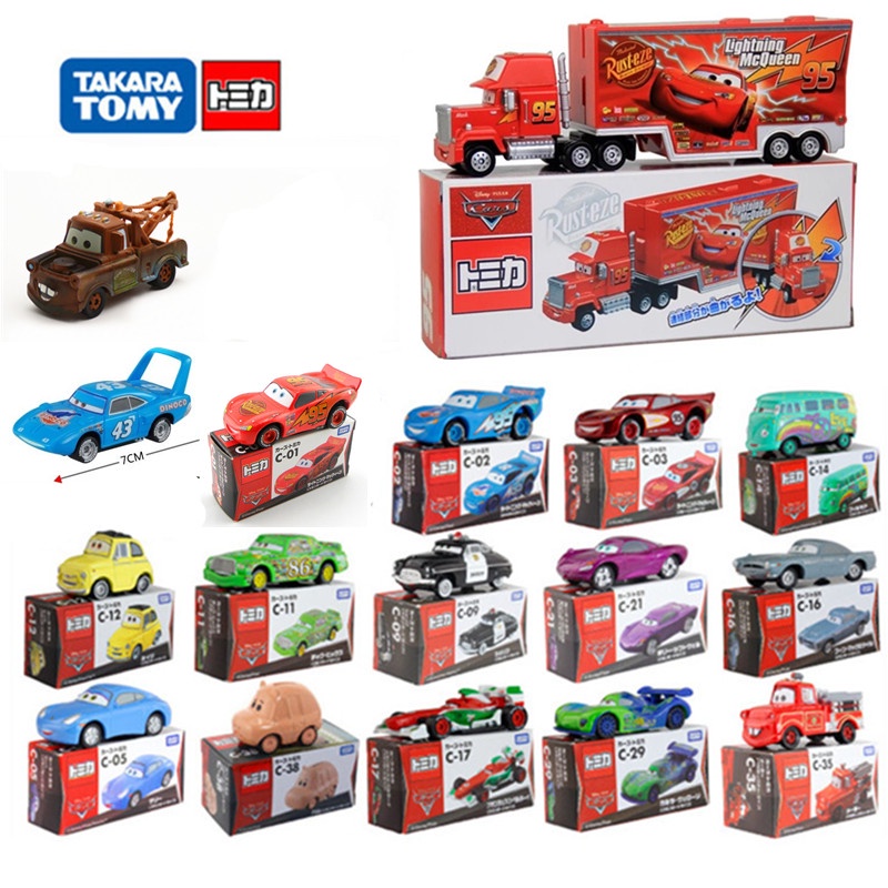Tomy TOMY รถแข่งของเล่น อัลลอย ของแท้ Lightning McQueen McQueen Die Car King