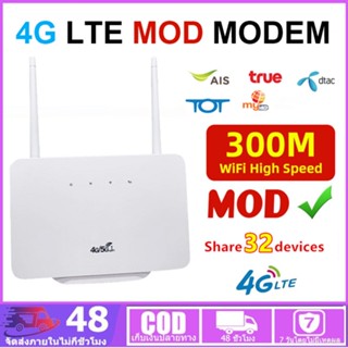 เร้าเตอร์ใส่ซิม เราเตอร์ 4G Router 300 Mbps ใช้ได้กับซิมทุกเครือข่าย เสียบใช้เลย ไม่ติดตั้ง 2.4Ghz