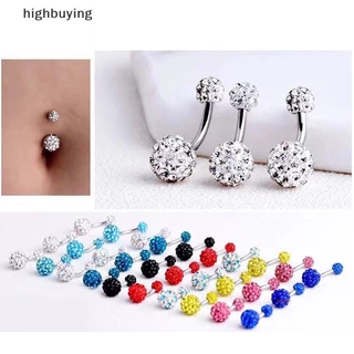[ซื้อสูง] 1 ชิ้นคริสตัลปุ่มท้องแหวนสแตนเลสเพทายสะดือท้องน่ารักสะดือบาร์ใหม่สต็อก