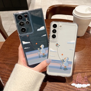 เคสโทรศัพท์มือถือ ซิลิโคนนิ่ม กันกระแทก กันรอยกล้อง ลายการ์ตูน สําหรับ Samsung Galaxy S23 Ultra S22 S21 Plus S20 FE A20 A32 4G A03 Core