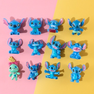 โมเดลฟิกเกอร์ PVC รูปปั้นอนิเมะ Lilo &amp; Stitch สไตล์ญี่ปุ่น ของเล่นสําหรับเด็ก 12 ชิ้น ต่อชุด