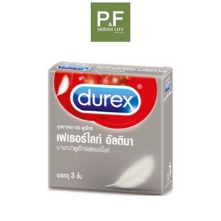 Durex Fetherlite Ultima | ถุงยางอนามัย ดูเร็กซ์ เฟเธอร์ไลท์ อัลติมา ขนาด 52 มม. 1 กล่อง บรรจุ 3ชิ้น