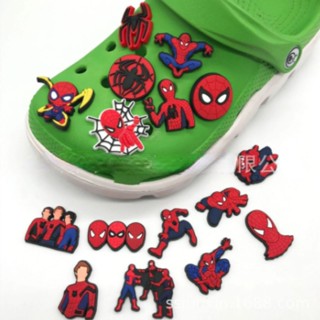 Marvel Jibitz Charm Spider Man Croc Jibbits น่ารัก อเวนเจอร์ส รองเท้า Charms Pins Hero Jibits Crocks สําหรับผู้ชาย รองเท้าอุปกรณ์เสริมตกแต่ง