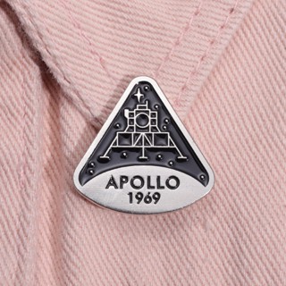 Apollo เข็มกลัดเคลือบ ลายดวงจันทร์ 1969 Pin เครื่องประดับ ของขวัญ