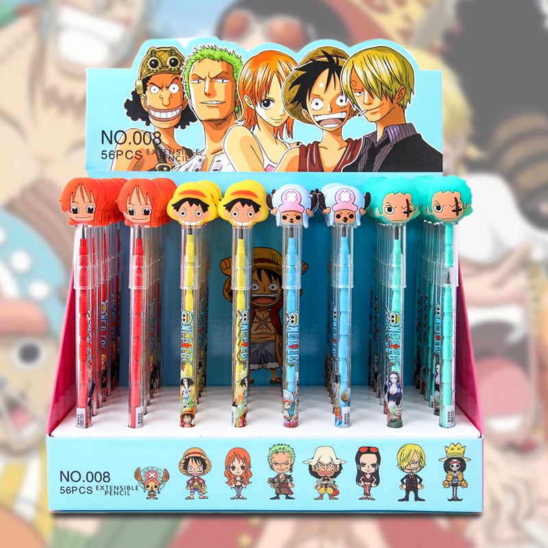 ชุดดินสอ One Piece Luffy 4 ชิ้นสําหรับเครื่องเขียนเด็กชายและเด็กหญิงโรงเรียน