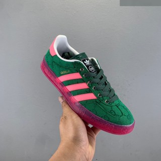 รองเท้าผ้าใบลําลอง รุ่น gucci co-brand Shamrock ส้นแบน เหมาะกับการเล่นสเก็ต สําหรับคู่รัก