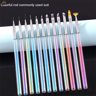 ③Transparent Nail Art Brush Nail Art Pull Line Light Therapy Pen Color Painting Brush Drawing Pen Carving Pen,Phototherapy Pen,【Doom】