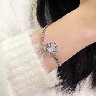 สร้อยข้อมือเรซิ่น รูปดอกกุหลาบ สีม่วง หรูหรา แบบดั้งเดิม สไตล์จีน