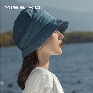 Misskoi [พร้อมส่ง] หมวกบักเก็ต จับจีบ ขนาดเล็ก เข้ากับทุกการแต่งกาย แฟชั่นฤดูใบไม้ผลิ ฤดูร้อน สําหรับผู้หญิง