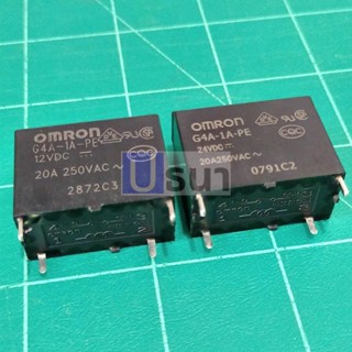 รีเลย์ Relay OMRON คอยล์ 12VDC 24VDC 4P 20A 250VAC **ของแท้** #G4A-1A-PE OMRON (1 ตัว)