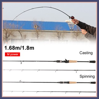 คันเบ็ดน้ำหนักเบา 1.68m/1.8m M Power Spin Cast Rod คาร์บอนไฟเบอร์ 2 ส่วน Rod 5-30g เหยื่อตกปลาเบสหนัก