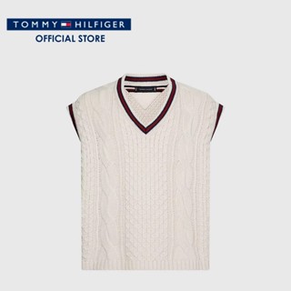 Tommy Hilfiger เสื้อสเวตเตอร์ผู้ชาย รุ่น MW0MW29079 AF4 - สีขาว