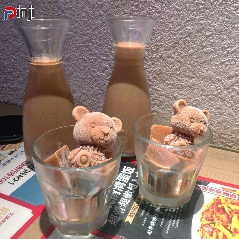 แม่พิมพ์ทําน้ําแข็ง รูปการ์ตูนหมี 3D สําหรับทําน้ําแข็ง กาแฟ ชานม