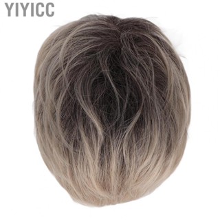 Yiyicc Women Short Hair Wig  Fluffy Tangle Free Synthetic Women Short Hair Soft Breathable Gradient  for Daily Use