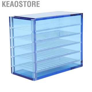 Keaostore False Eyelash Organizer Case  Blue Acrylic Pull Out Door Design Faux Lash Storage Box  for Lash Extension