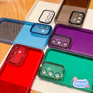 เคสโทรศัพท์มือถือแบบนิ่ม ใส กันรอยกล้อง พร้อมแหวนโลหะ สีหวาน หรูหรา สําหรับ Samsung Galaxy S23 Plus Ultra S23+ M32 5G J2 Grand Prime