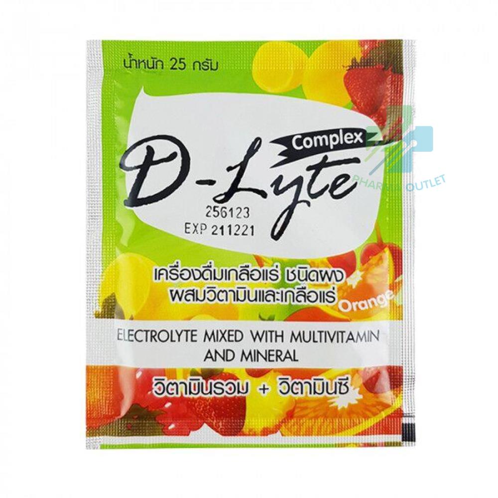 D-Lyte ดีไลท์ คอมเพล็ค เกลือแร่ 25กรัม (1ซอง) (824)