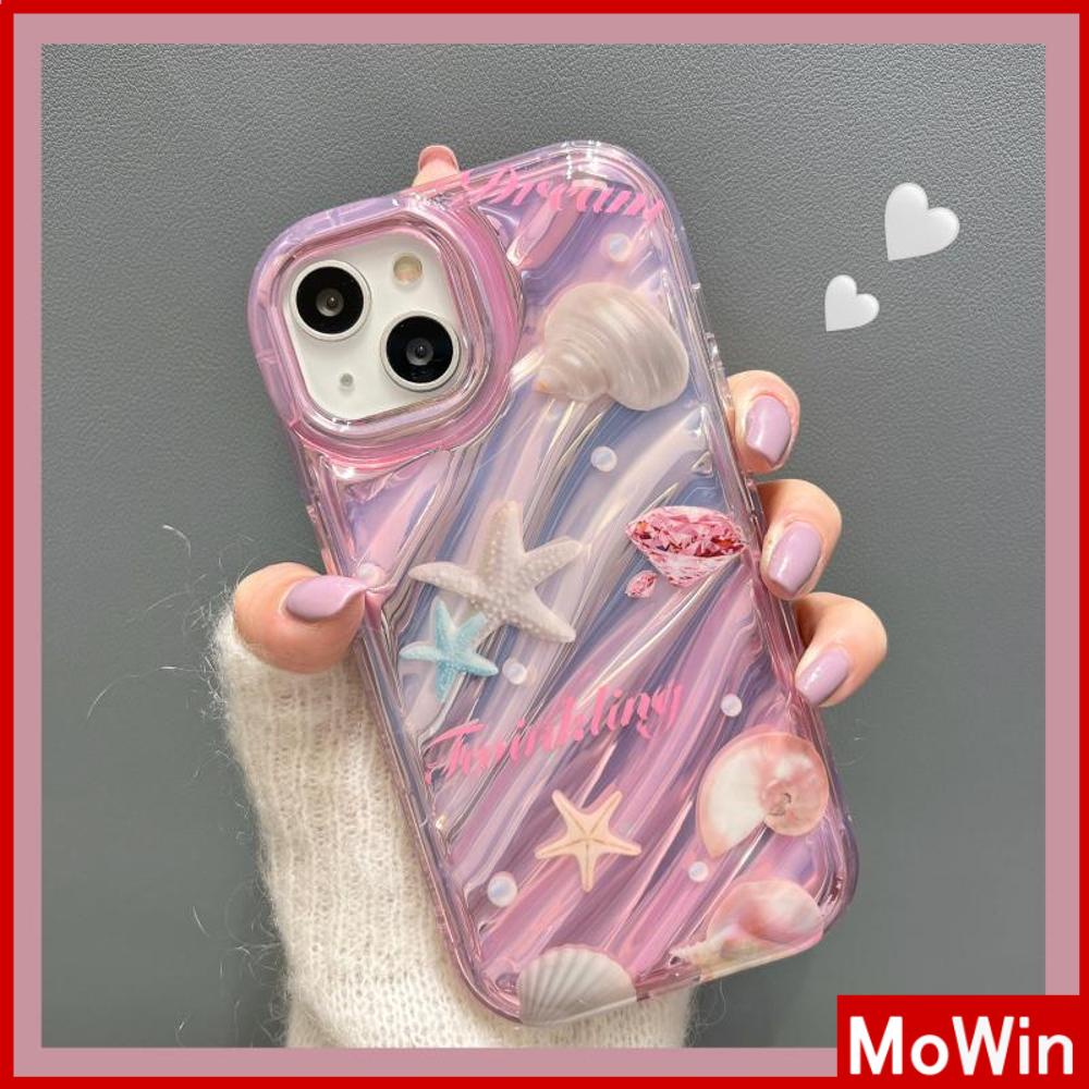 Mowin - เข้ากันได้สำหรับ 15 เคสไอโฟน11 เคส iphone 11 สำหรับ 14 Pro Max เคส iPhone เลเซอร์สะท้อนแสงเคสใส TPU เคสนิ่มถุงลมนิรภัยกันกระแทกเปลือกหอยปลาดาวเข้ากันได้กับ iPhone 13 Pro max 12 Pro Max 11 xr xs max 7Plus 8Plus