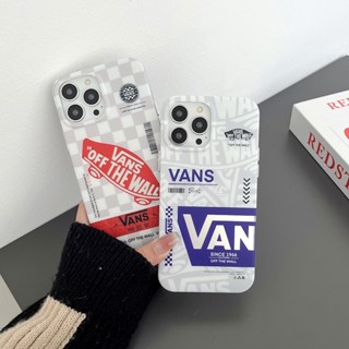 เคสป้องกันโทรศัพท์มือถือ ชุบเงิน สองด้าน ลาย Vans off W สําหรับ iPhone 11 14 12 13 Pro Max