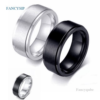 Fancy ใหม่ แหวนโซ่เหล็กไทเทเนียม หมุนได้ 8 มม. สร้างสรรค์ แฟชั่น สําหรับผู้ชาย ขายส่ง