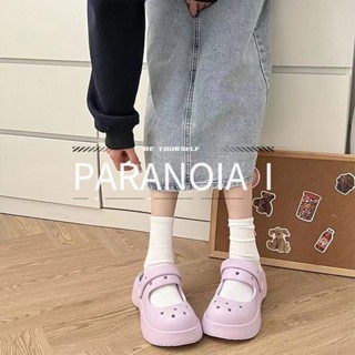 PARANOIA  I  รองเท้าแตะสตรีส้นหนาระบายอากาศแฟชั่นกลางแจ้งรองเท้าแตะรู