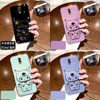 เคส Oppo R17 Pro เคส Oppo A15 เคส Oppo A16 Casing Oppo A53 Case Oppo A54 Case Oppo A17 A17K Case Oppo A33 A32 A35 Case Oppo A15S A16S A54S Case Cool Anime Melody Cute Cartoon Vanity Mirror Kuromi Stand Holder With Metal Sheet Phone Case TL โทรศัพท์มือถือ