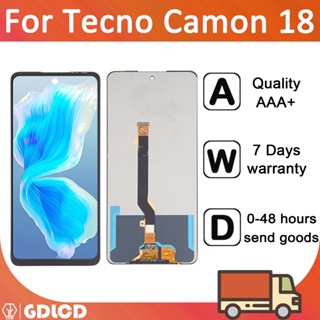 อะไหล่หน้าจอสัมผัส LCD แบบเปลี่ยน สําหรับ Tecno Camon 18 CH6n